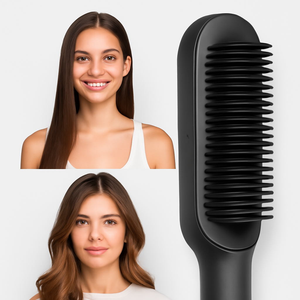 Straightener Brush For Long or Thick Hair Anti-Burn 30 Temperature Setting
